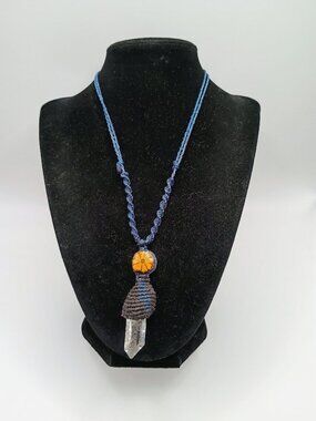 Spiritual Handmade Macrame Quartz Crystal Necklace